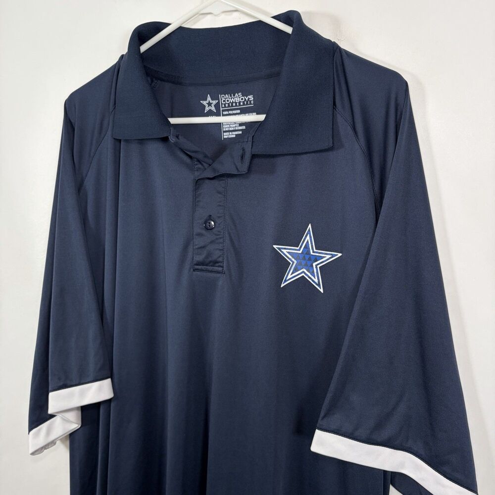 Dallas Cowboys Authentic Polo Shirt Mens Size 4XL Navy Blue Performance Golf
